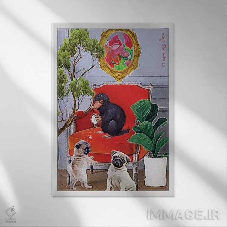 تابلو دکوراتیو نگهدارنده زمان اثر لوسی کلیمنکو - نمای قابدار سفید