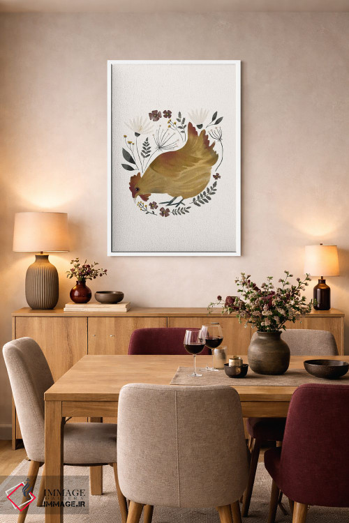 تابلو مدرن مرغ روستایی شماره ۲ اثر لورا کونیندیک - D5W
