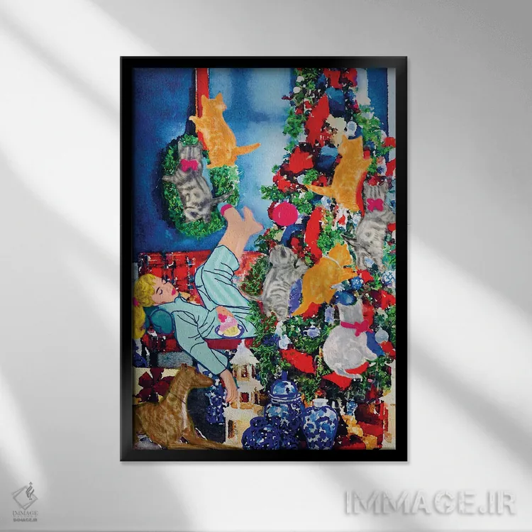 تابلو دکوراتیو چه کسی نگهبان را نگهبانی می کند؟ اثر لوسی کلیمنکو - نمای قابدار مشکی