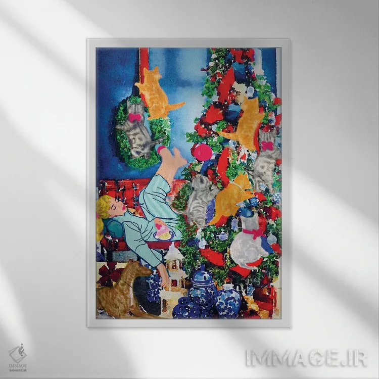 تابلو دکوراتیو چه کسی نگهبان را نگهبانی می کند؟ اثر لوسی کلیمنکو - نمای قابدار سفید