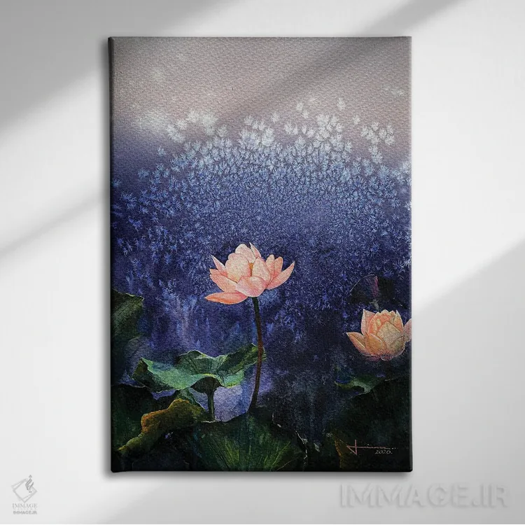 تابلو دکوراتیو شکوفه اثر لیام کوموات - نمای روبهرو روی دیوار