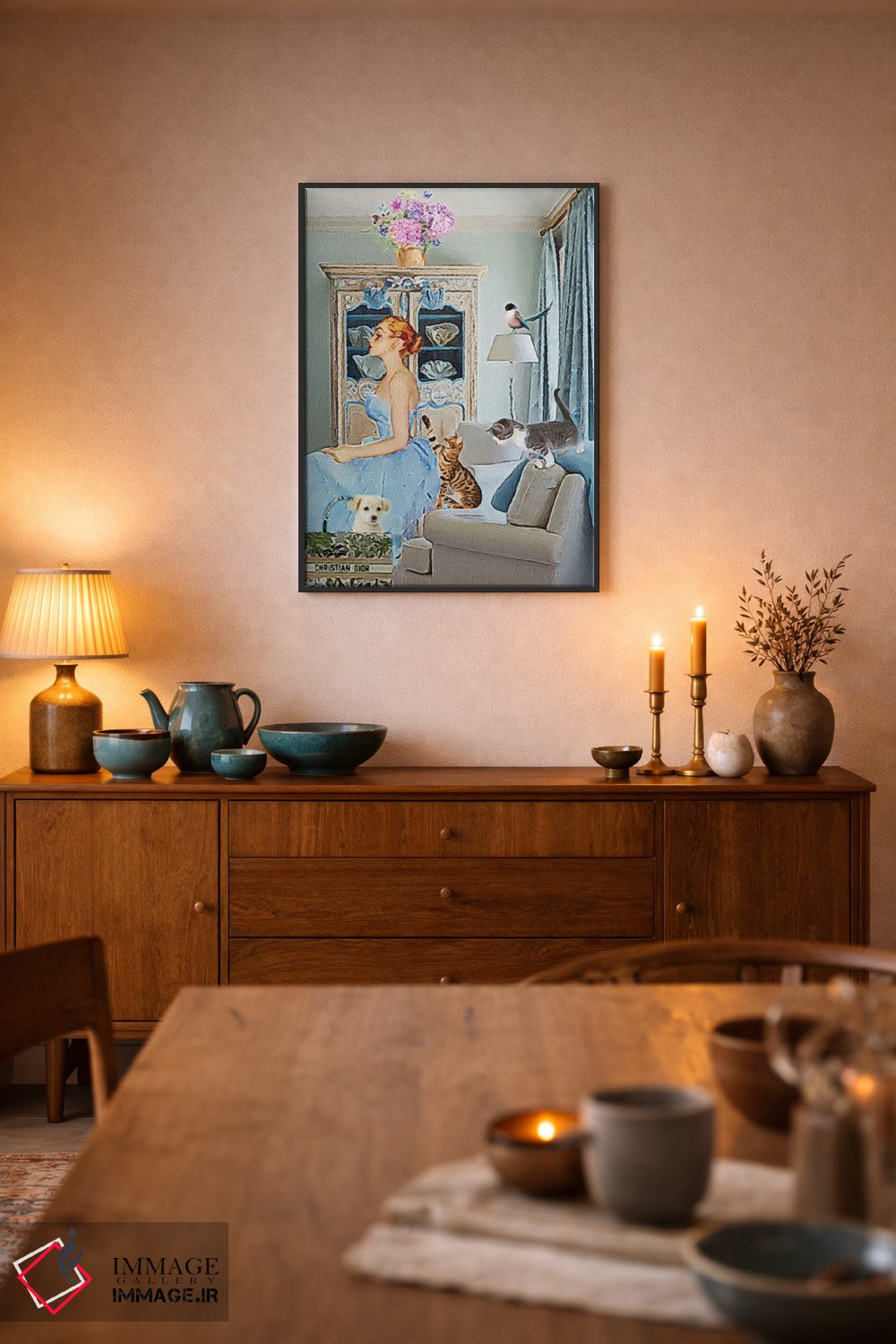 تابلو دکوراتیو در فکر شیطنت اثر لوسی کلیمنکو - D6B