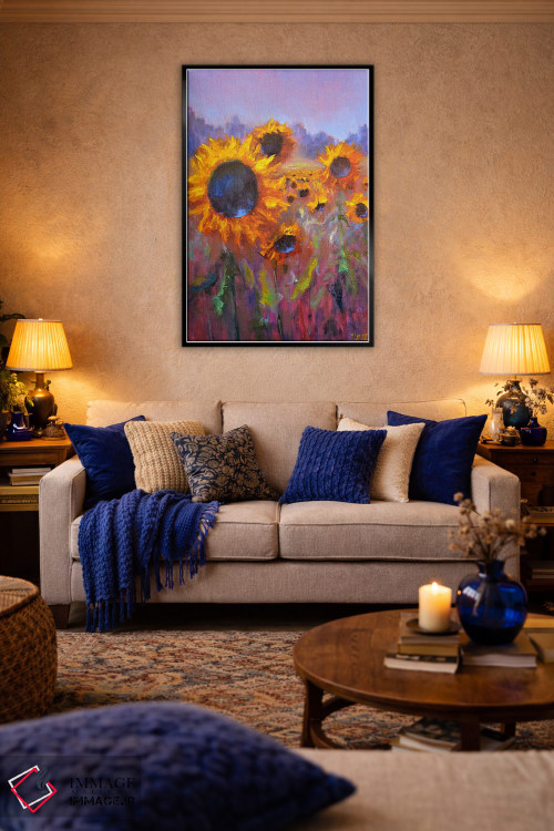 تابلو دکوراتیو فصل گل آفتابگردان اثر النا لوکینا - D5B