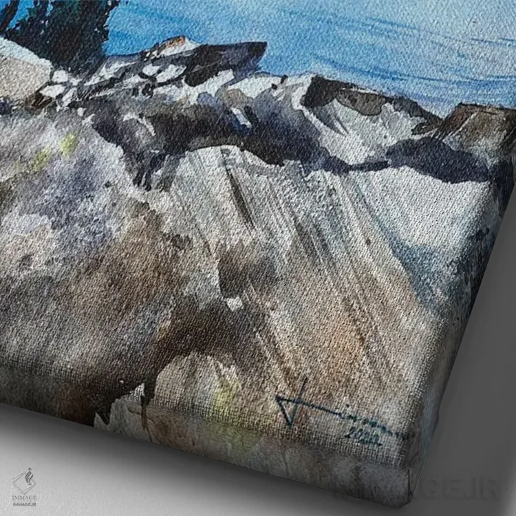 تابلو دکوراتیو یخ رفت دلربا اثر لیام کوموات - نمای نزدیک بافت بوم