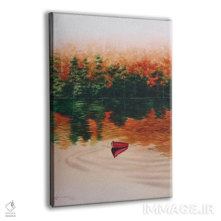 تابلو دکوراتیو قایق قرمز II اثر لیام کوموات - نمای پرسپکتیو محصول