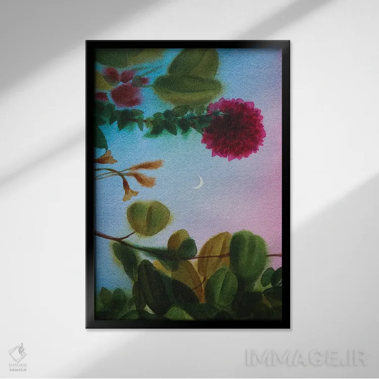 تابلو دکوراتیو بی عنوان VIII اثر لیام کوموات - نمای قابدار مشکی