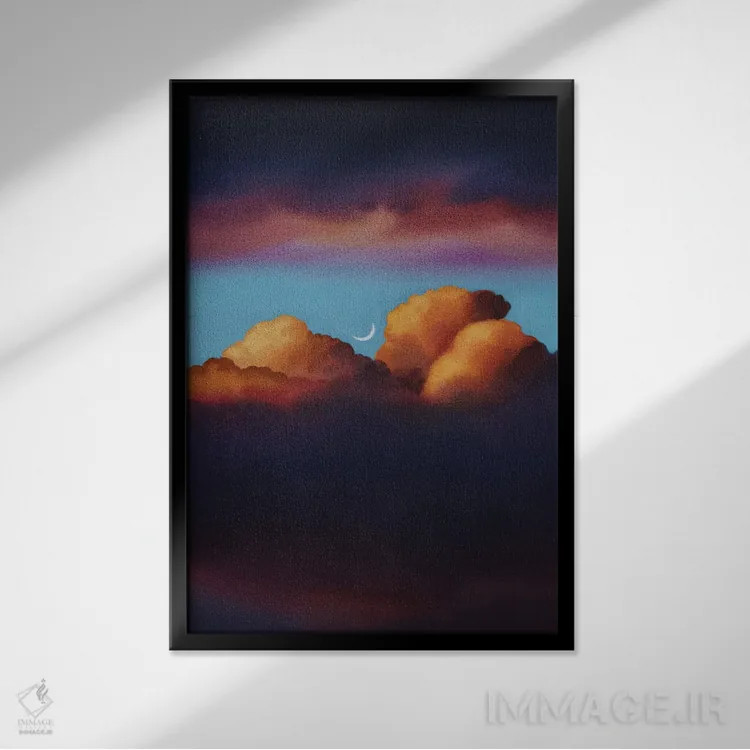 تابلو دکوراتیو بی عنوان IX اثر لیام کوموات - نمای قابدار مشکی