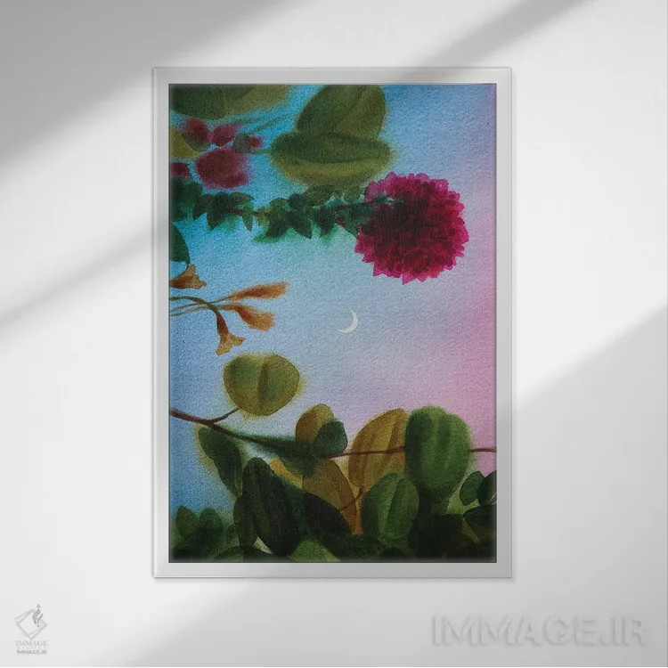 تابلو دکوراتیو بی عنوان VIII اثر لیام کوموات - نمای قابدار سفید