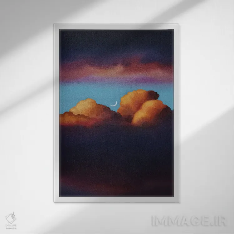 تابلو دکوراتیو بی عنوان IX اثر لیام کوموات - نمای قابدار سفید