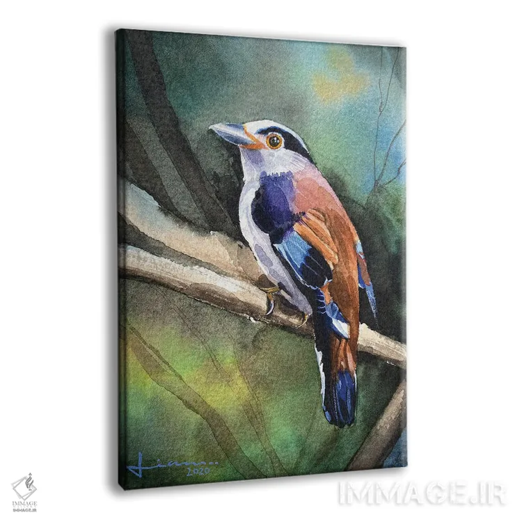 تابلو دکوراتیو پرنده نشسته II اثر لیام کوموات - نمای پرسپکتیو محصول