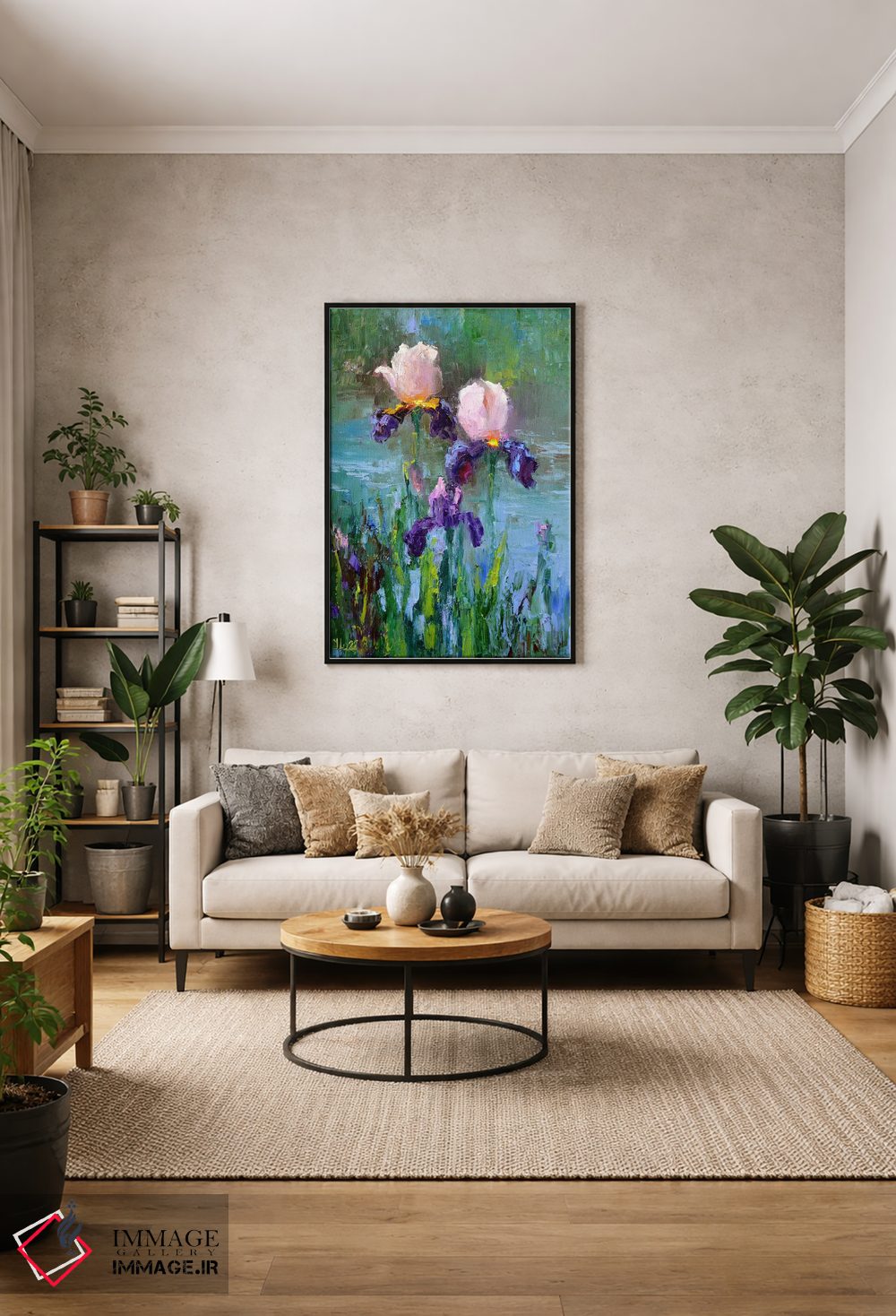 تابلو دکوراتیو سه زنبق کنار برکه اثر النا لوکینا - D1B