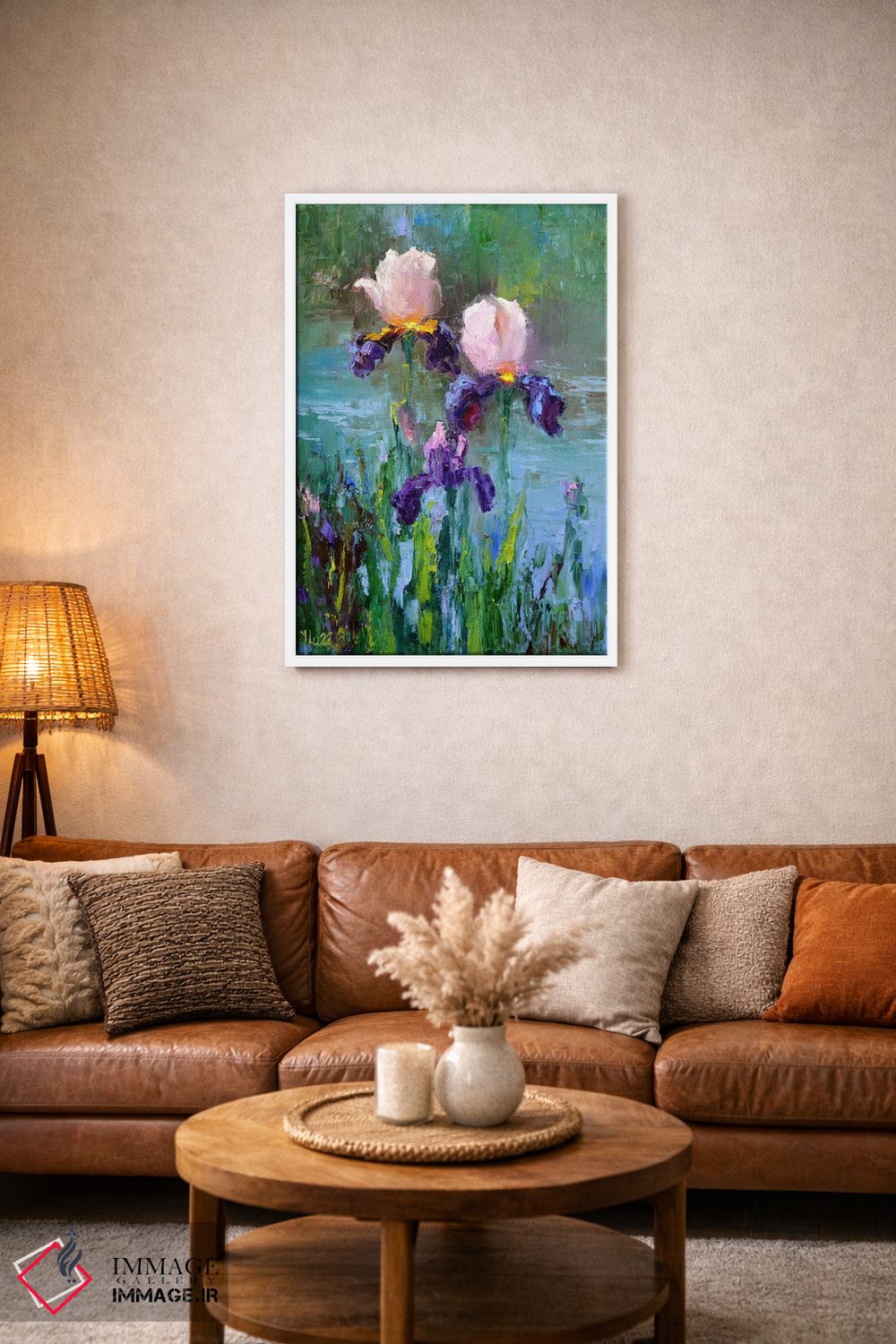 تابلو دکوراتیو سه زنبق کنار برکه اثر النا لوکینا - D2W