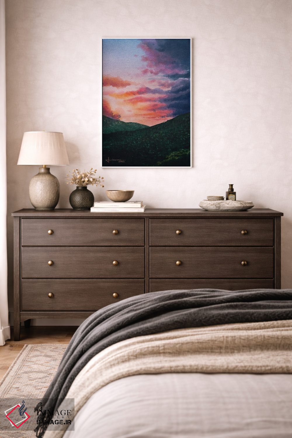 تابلو دکوراتیو غروب پاستلی اثر لیام کوموات - D2W