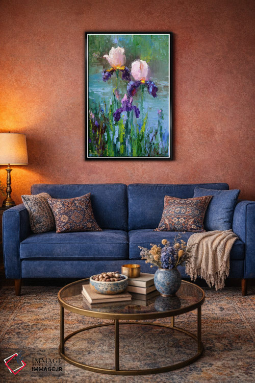 تابلو دکوراتیو سه زنبق کنار برکه اثر النا لوکینا - D4B