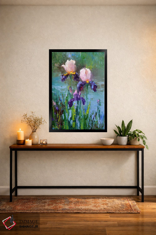 تابلو دکوراتیو سه زنبق کنار برکه اثر النا لوکینا - D5B