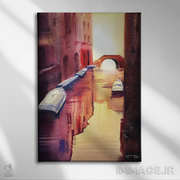 تابلو دکوراتیو کانال ونیز I اثر لیام کوموات - نمای روبهرو روی دیوار
