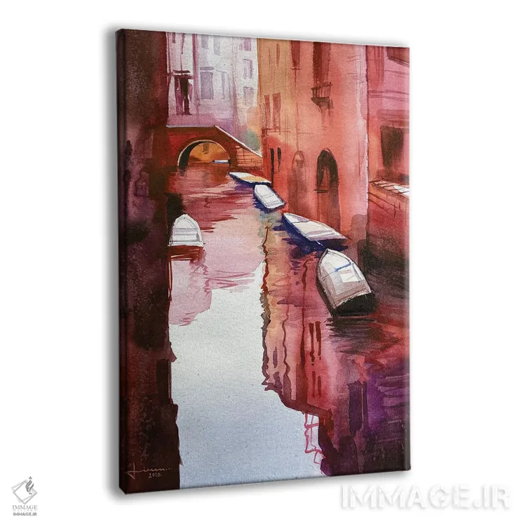 تابلو دکوراتیو کانال ونیز II اثر لیام کوموات - نمای پرسپکتیو محصول