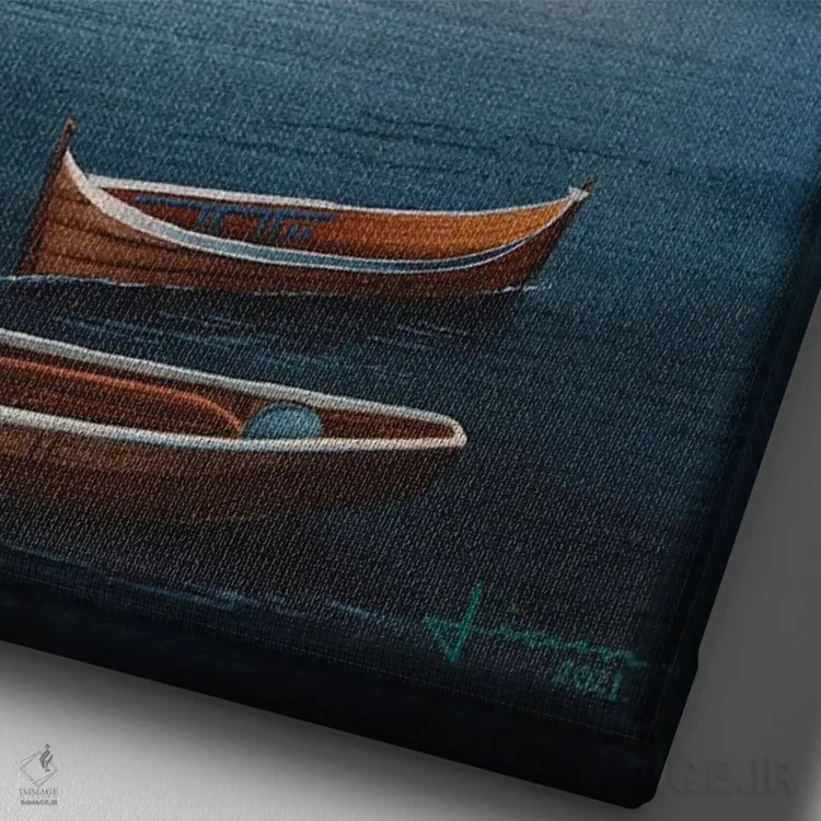 تابلو دکوراتیو دریاچه آرام II اثر لیام کوموات - نمای نزدیک بافت بوم