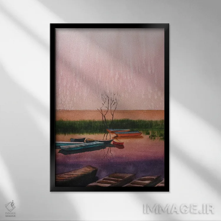 تابلو دکوراتیو آرامش II اثر لیام کوموات - نمای قابدار مشکی