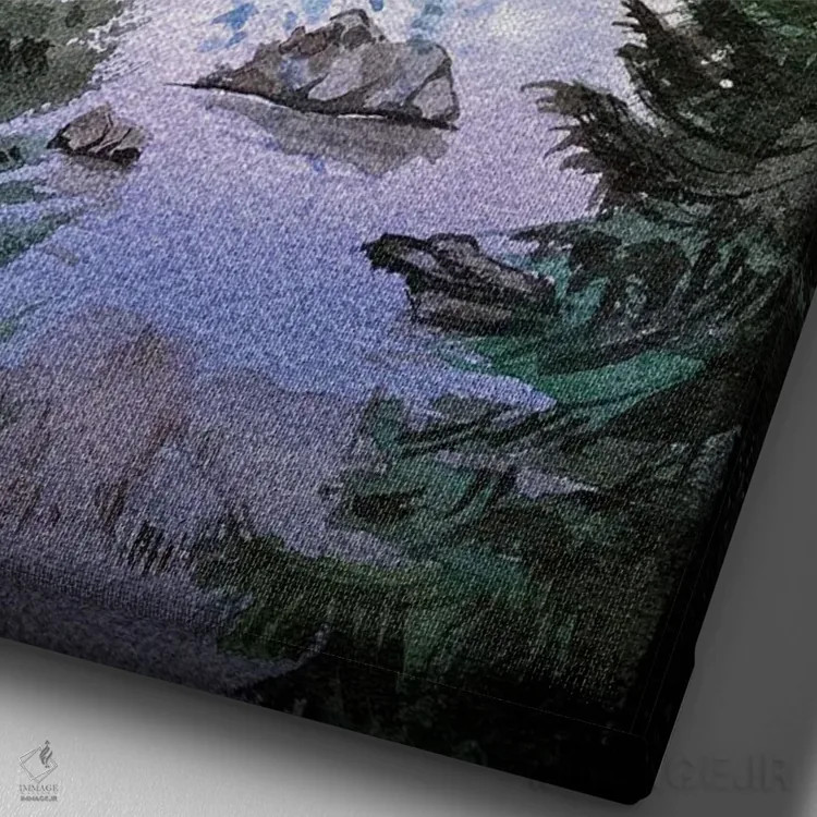 تابلو دکوراتیو کاج اثر لیام کوموات - نمای نزدیک بافت بوم