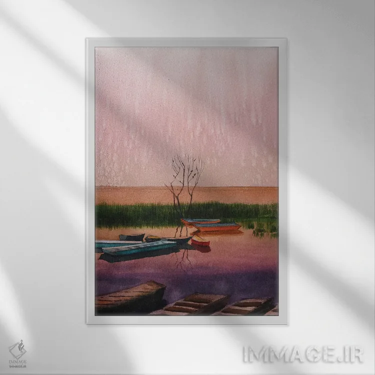 تابلو دکوراتیو آرامش II اثر لیام کوموات - نمای قابدار سفید