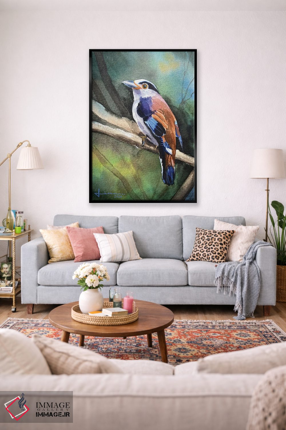 تابلو دکوراتیو پرنده نشسته II اثر لیام کوموات - D1B