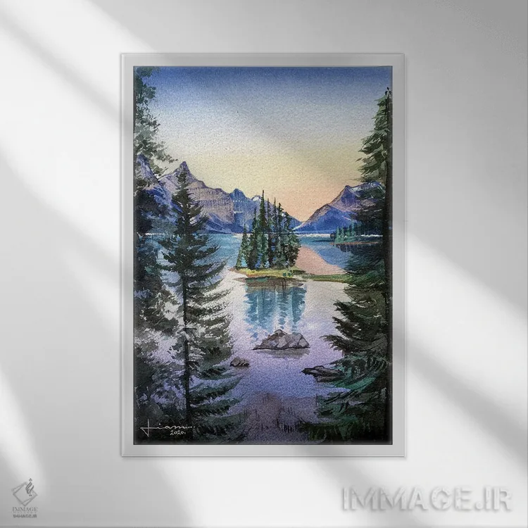 تابلو دکوراتیو کاج اثر لیام کوموات - نمای قابدار سفید