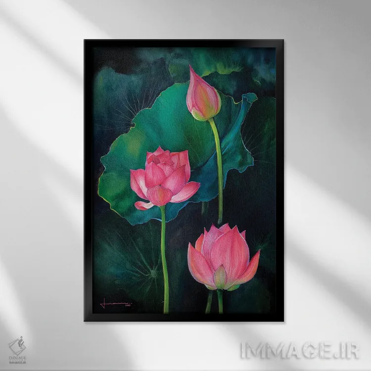 تابلو دکوراتیو جوان سازی اثر لیام کوموات - نمای قابدار مشکی