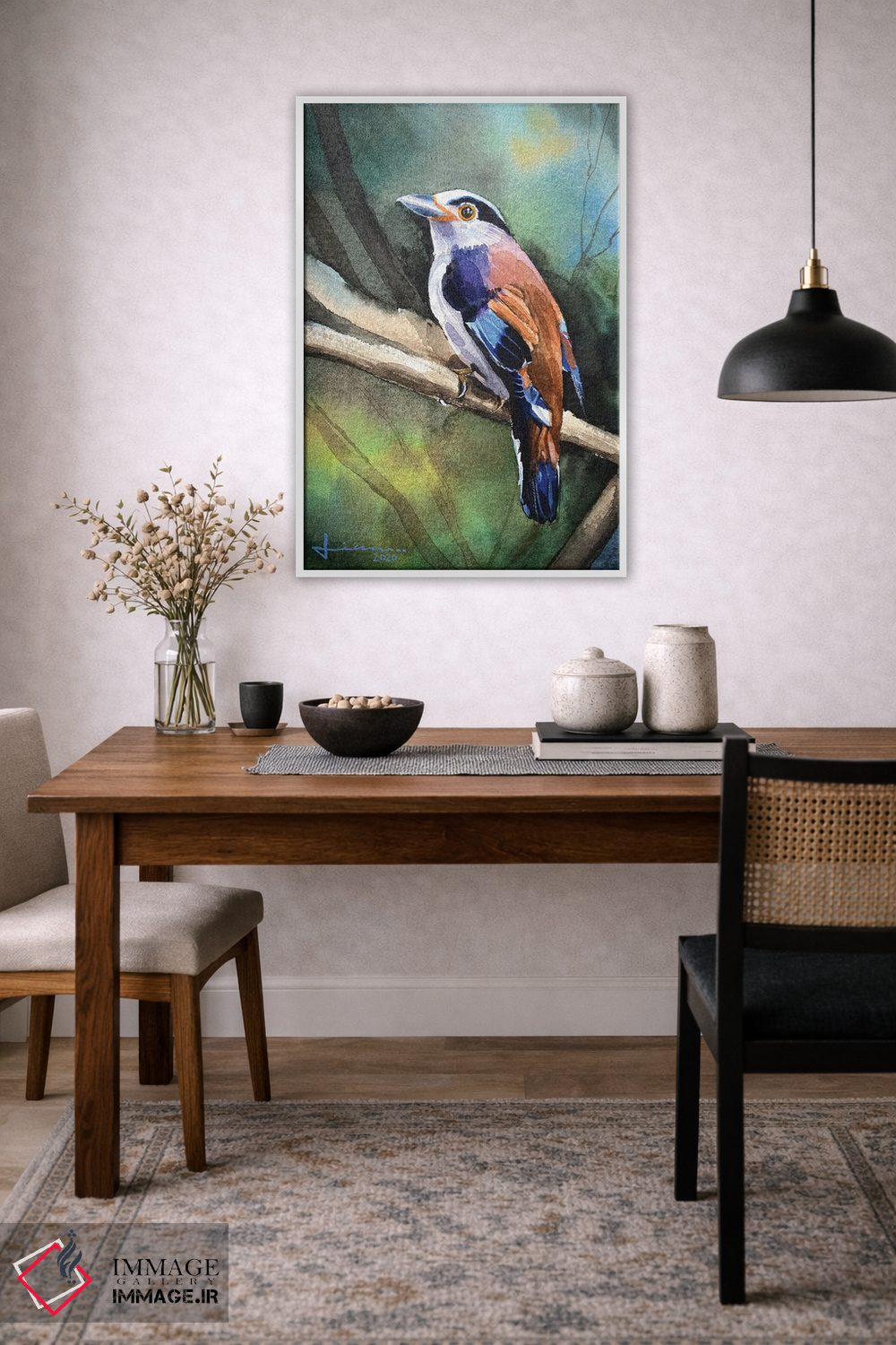 تابلو دکوراتیو پرنده نشسته II اثر لیام کوموات - D2W