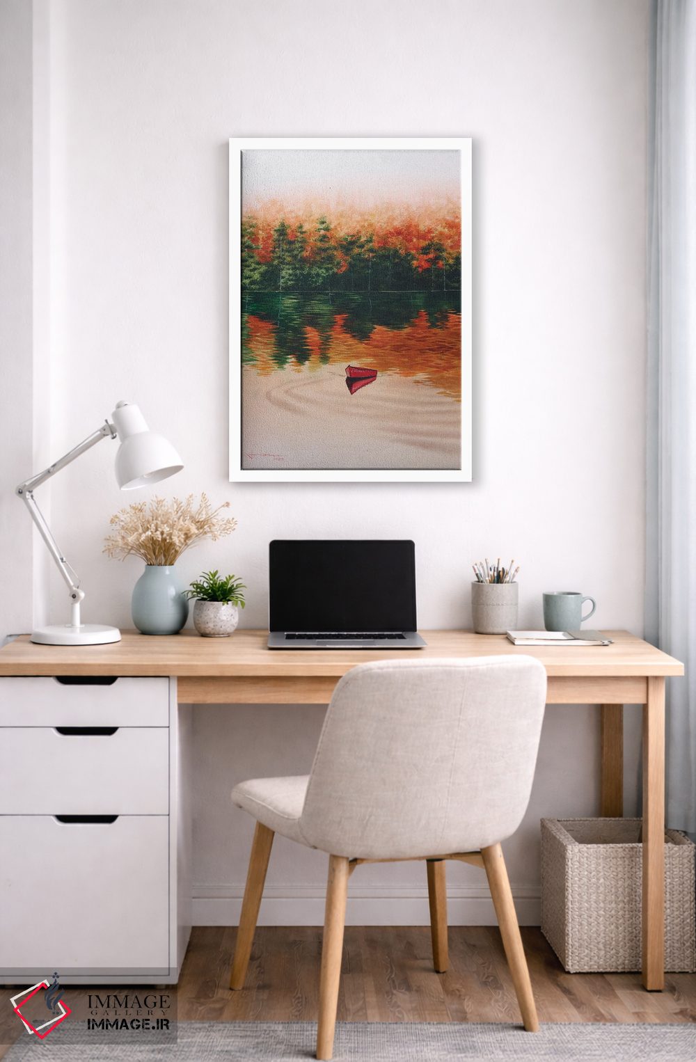 تابلو دکوراتیو قایق قرمز II اثر لیام کوموات - D6W