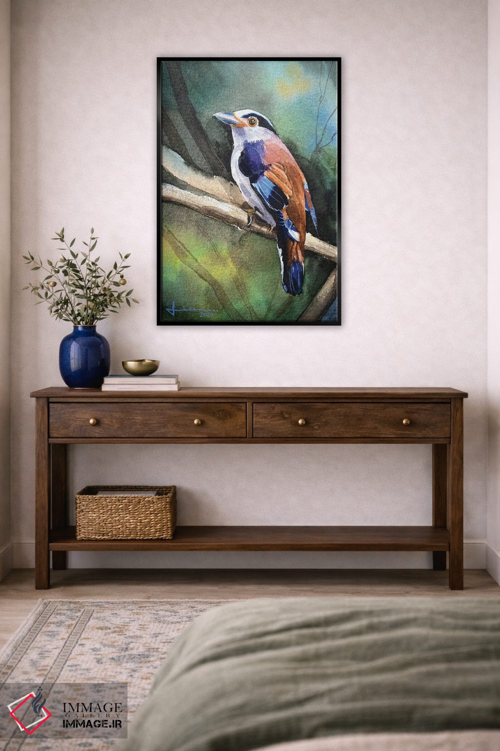 تابلو دکوراتیو پرنده نشسته II اثر لیام کوموات - D6B