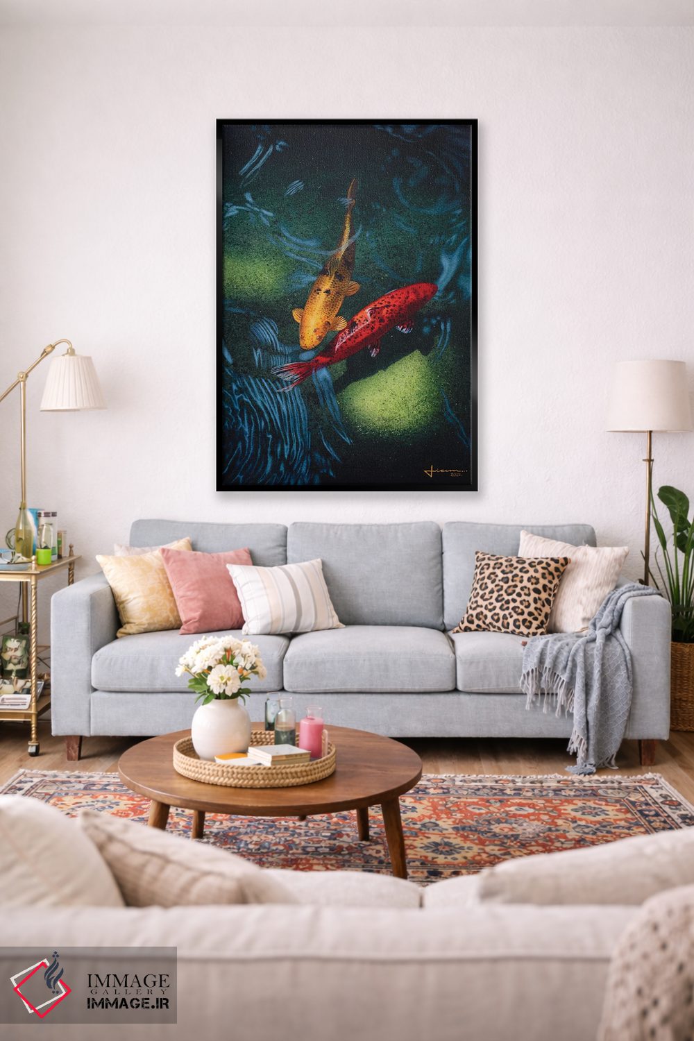 تابلو دکوراتیو ماهی کوی II اثر لیام کوموات - D1B