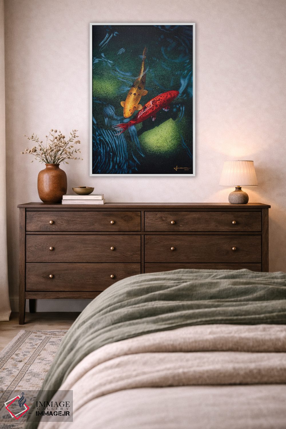 تابلو دکوراتیو ماهی کوی II اثر لیام کوموات - D3W