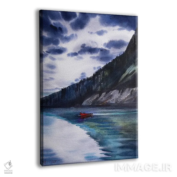 تابلو دکوراتیو قایق قرمز اثر لیام کوموات - نمای پرسپکتیو محصول