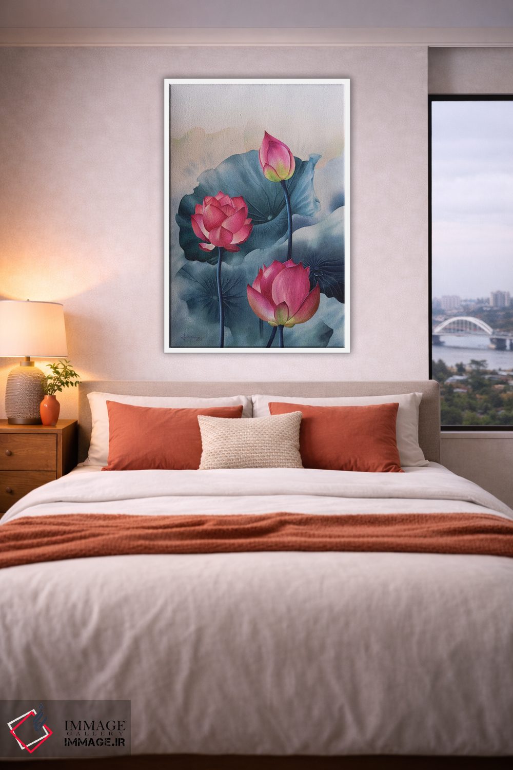 تابلو دکوراتیو گل های صورتی III اثر لیام کوموات - D4W