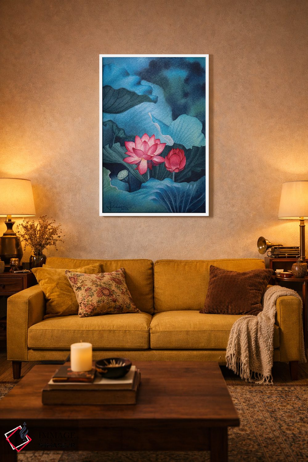 تابلو دکوراتیو گل های صورتی II اثر لیام کوموات - D3W