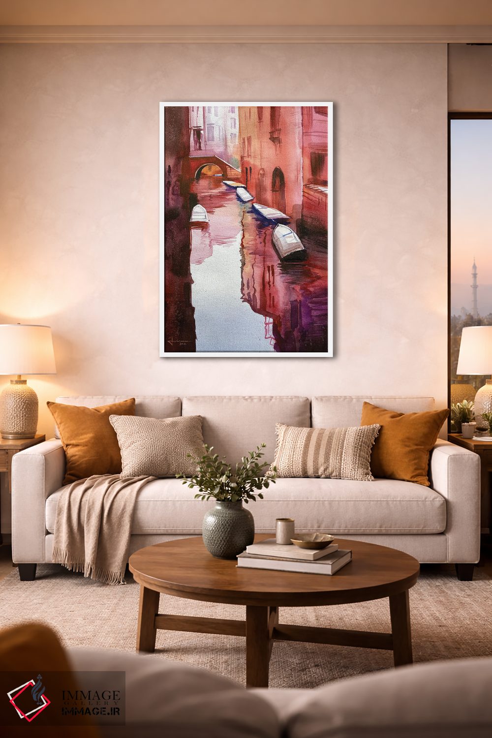تابلو دکوراتیو کانال ونیز II اثر لیام کوموات - D1W