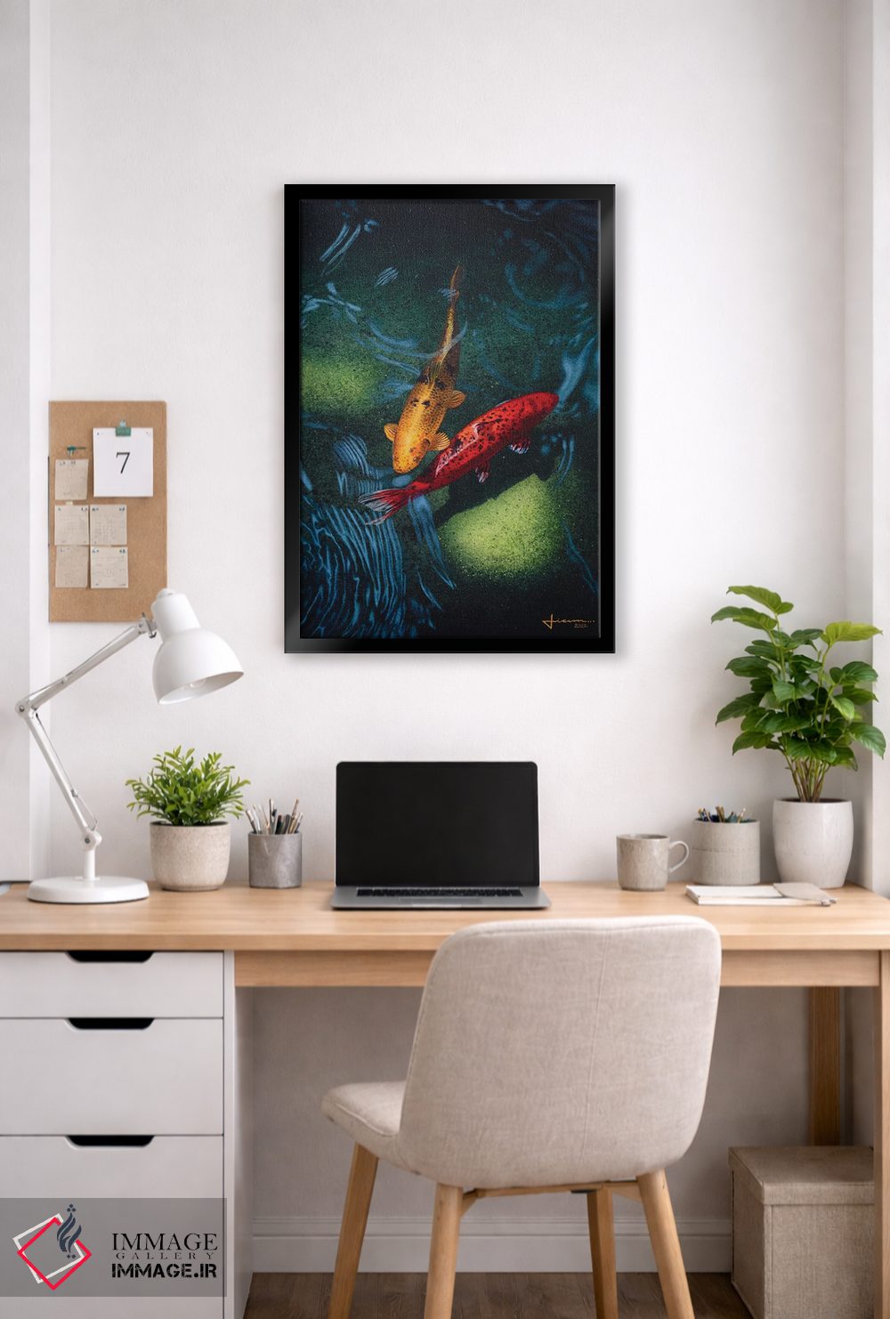 تابلو دکوراتیو ماهی کوی II اثر لیام کوموات - D6B