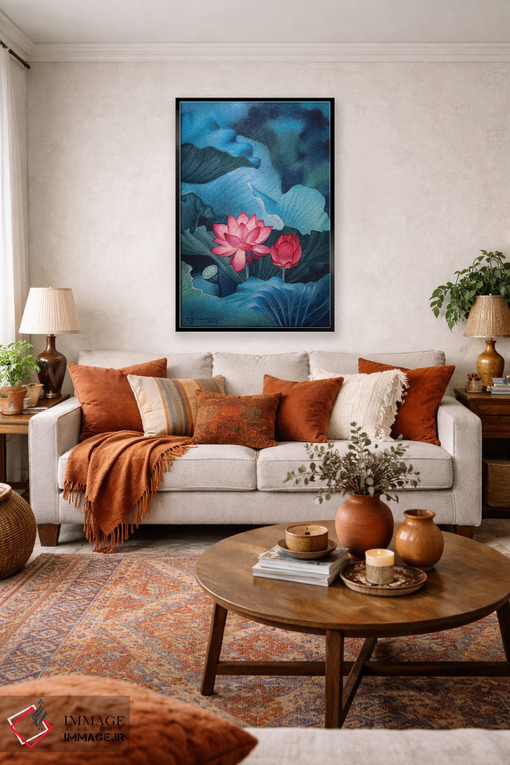 تابلو دکوراتیو گل های صورتی II اثر لیام کوموات - D4B