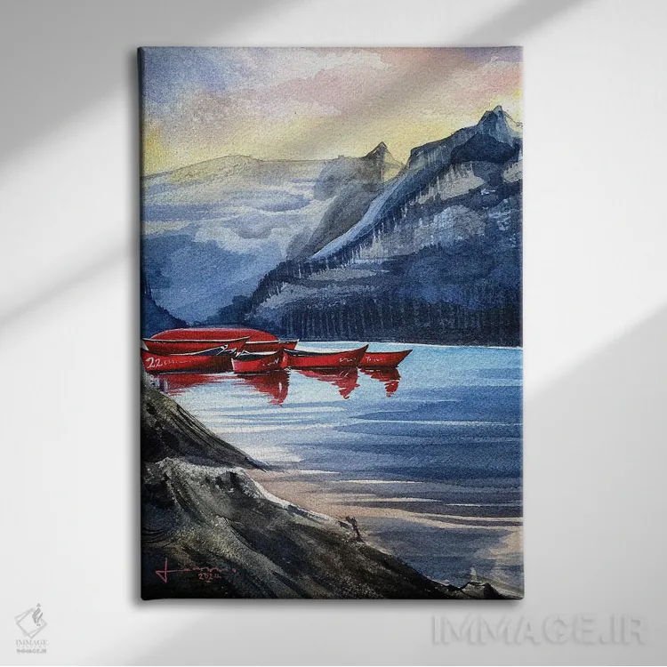 تابلو دکوراتیو گرگ و میش اثر لیام کوموات - نمای روبهرو روی دیوار