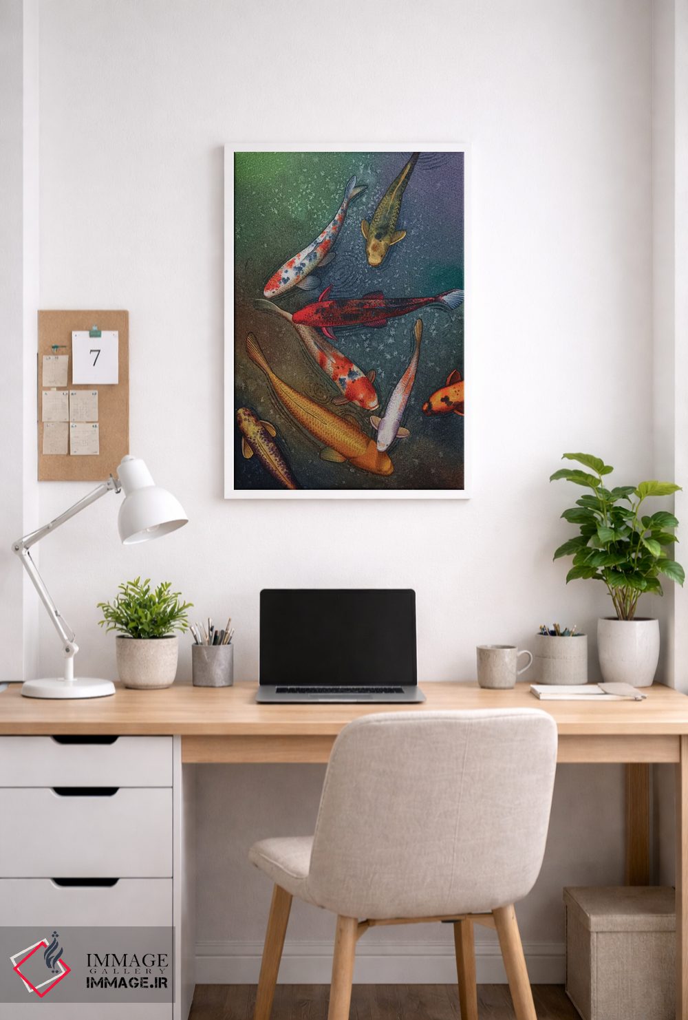 تابلو دکوراتیو ماهی کوی III اثر لیام کوموات - D3W