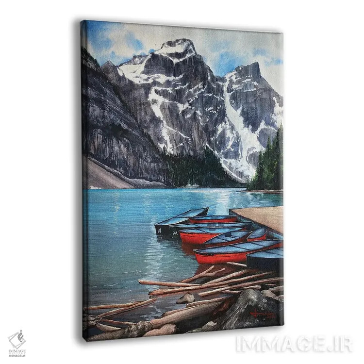 تابلو دکوراتیو کانو قرمز اثر لیام کوموات - نمای پرسپکتیو محصول