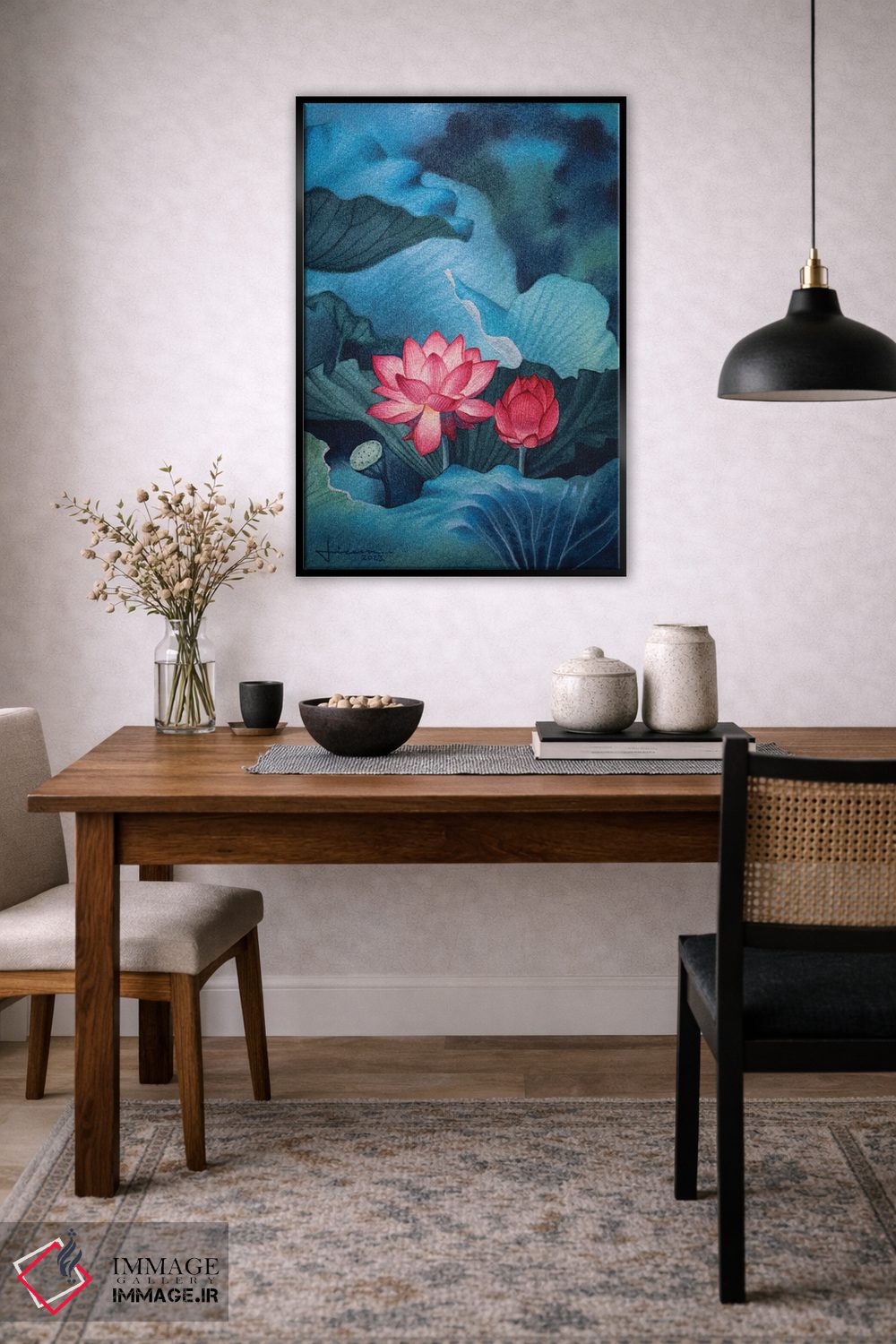 تابلو دکوراتیو گل های صورتی II اثر لیام کوموات - D6B