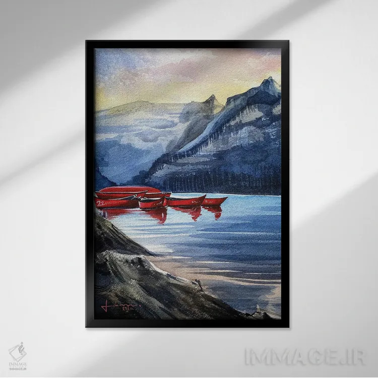 تابلو دکوراتیو گرگ و میش اثر لیام کوموات - نمای قابدار مشکی