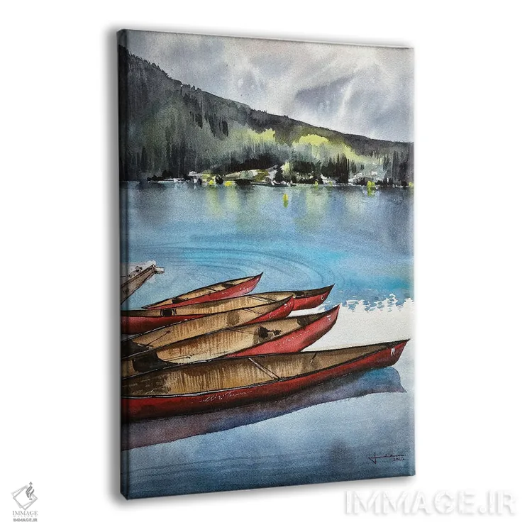 تابلو دکوراتیو دریاچه لوییس II اثر لیام کوموات - نمای پرسپکتیو محصول