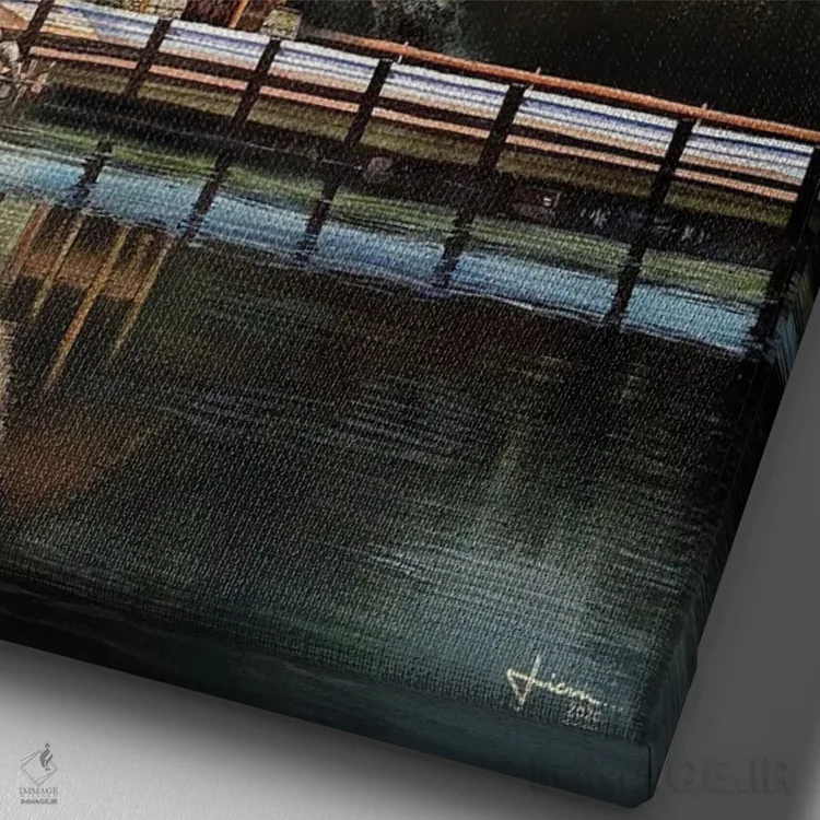 تابلو دکوراتیو نسیم اثر لیام کوموات - نمای نزدیک بافت بوم