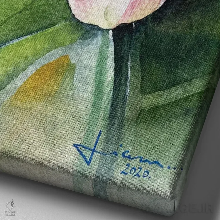 تابلو دکوراتیو مرغ ماهی خوار اثر لیام کوموات - نمای نزدیک بافت بوم