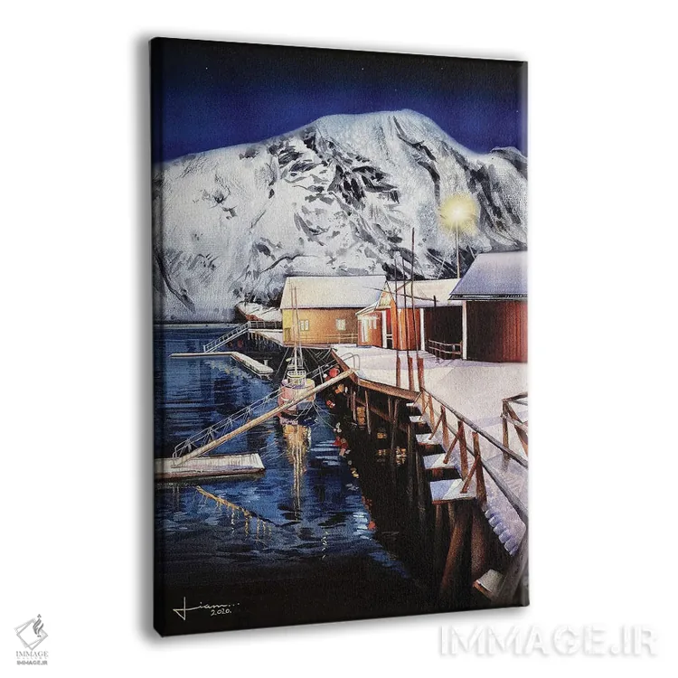 تابلو دکوراتیو بندرگاه اثر لیام کوموات - نمای پرسپکتیو محصول