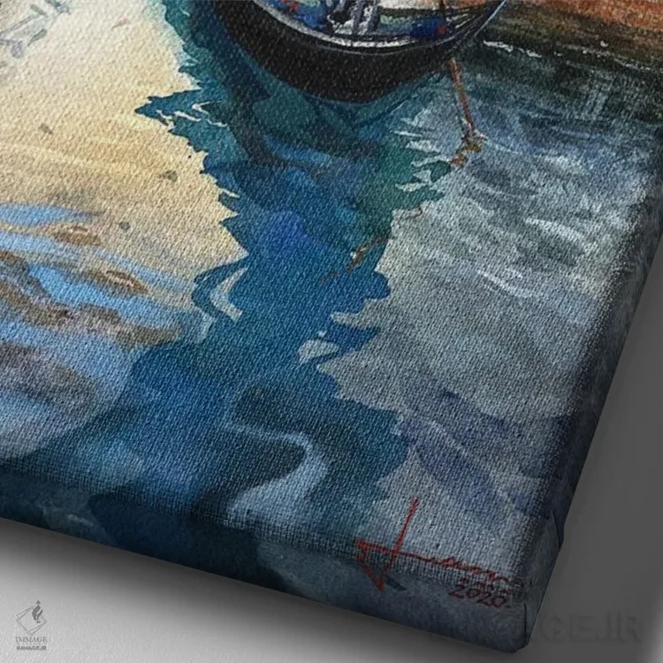 تابلو دکوراتیو ونیز ۱ اثر لیام کوموات - نمای نزدیک بافت بوم