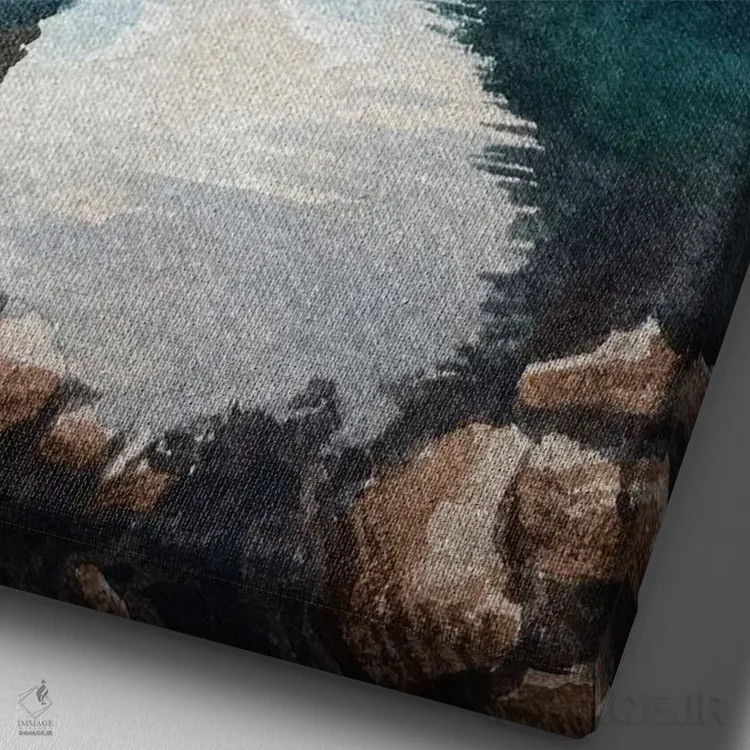 تابلو دکوراتیو مستقیما عبور کردن اثر لیام کوموات - نمای نزدیک بافت بوم